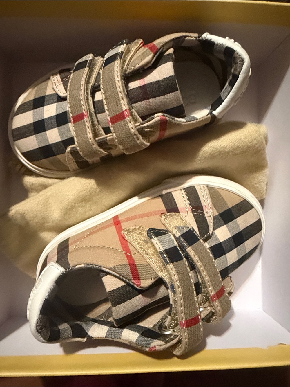 Burberry Beige, Black and Red Plaid Baby Walkers